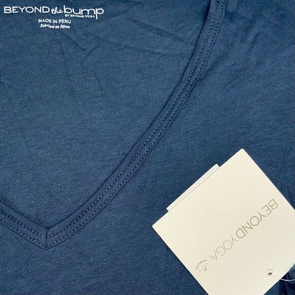 BEYOND THE BUMP BEYOND YOGA MATERNITY NORTHSTAR SHIRT DRESS IN OUTLAW NAVY BLUE - Picture 8 of 14